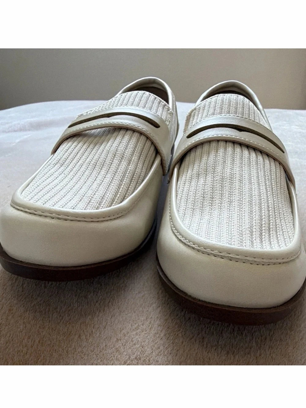 JF men’s beige Slip-on Loafer Classic faux leather 8.5 new without box